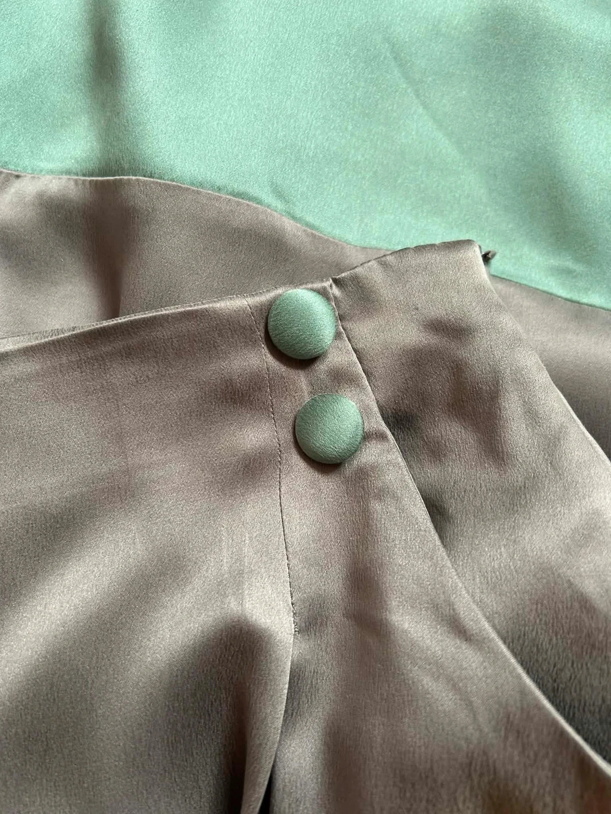 🩵🍃Saia 100% seda cottagecore romântica schabby chic vintage quiet luxury silk skirt 36/38🍃🩵 – photo 15